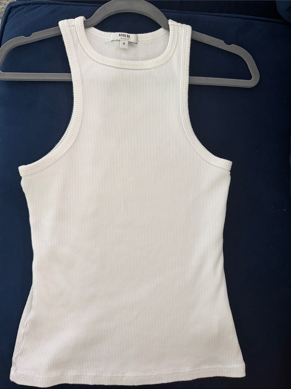 Agolde White Ribbed Tank - Picture 2 of 6